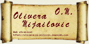 Olivera Mijailović vizit kartica